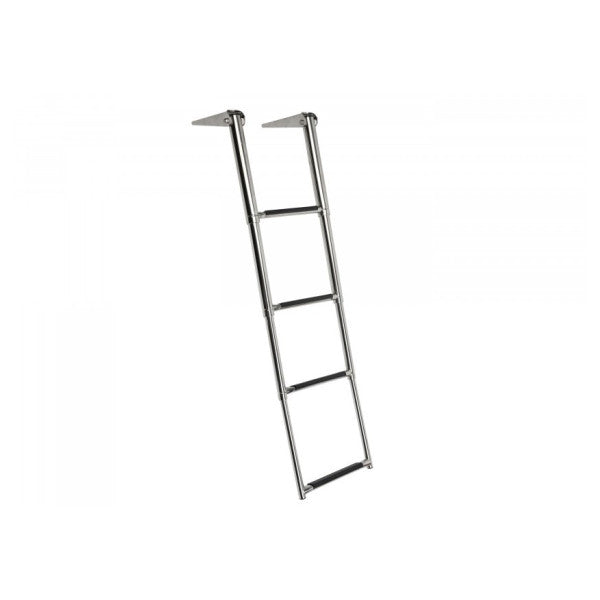 Escalier de natation télescopique en acier inoxydable 4 étapes noires 112 cm - 185495