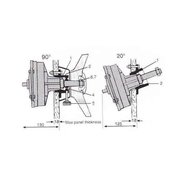 Teleflex 90DEG F8711 asennussarja TX F:lle - 187001