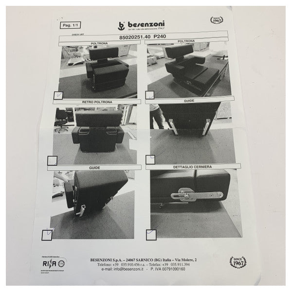 Besenzoni P240 Dragon Fly Black Coated Marine Pilot Seat - 85020251-40 - BES0871 
