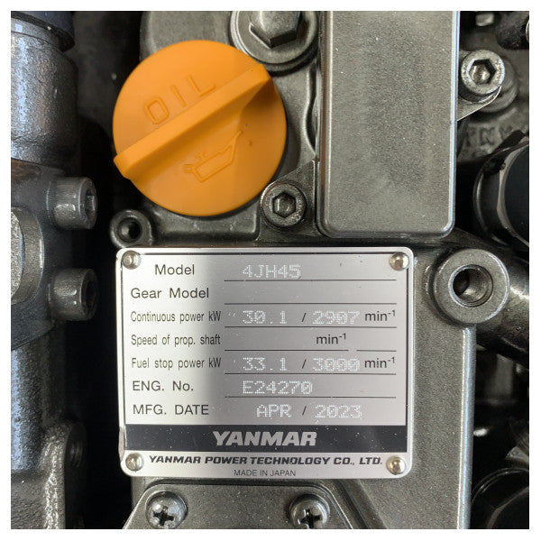 Yanmar 4JH45 マリンディーゼルエンジン - 45HP インボードモーター ボブテール - 新品 