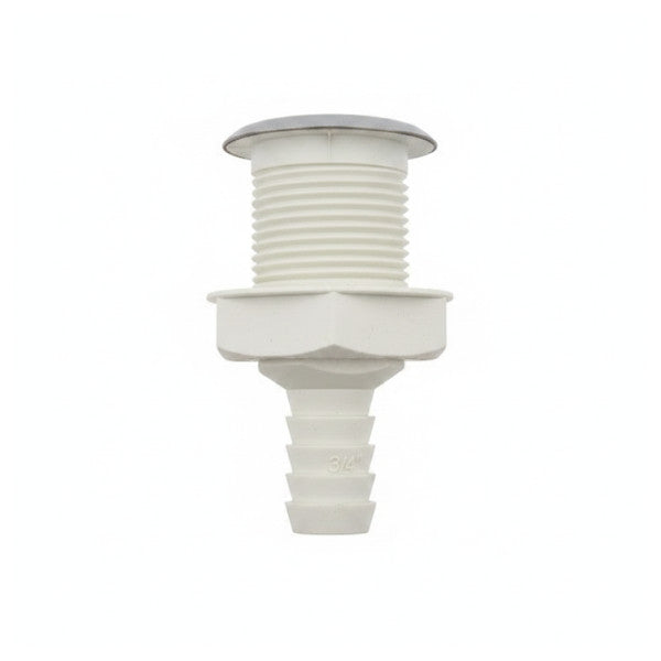 Nylon Thru-Hull Fitting with Trim Cover 3/4inch Barbed 1291PA-4