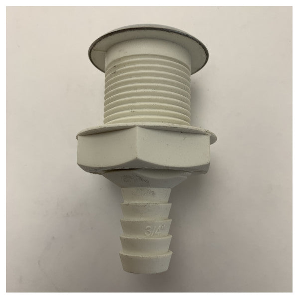 Nylon Thru-Hull Fitting with Trim Cover 3/4inch Barbed 1291PA-4