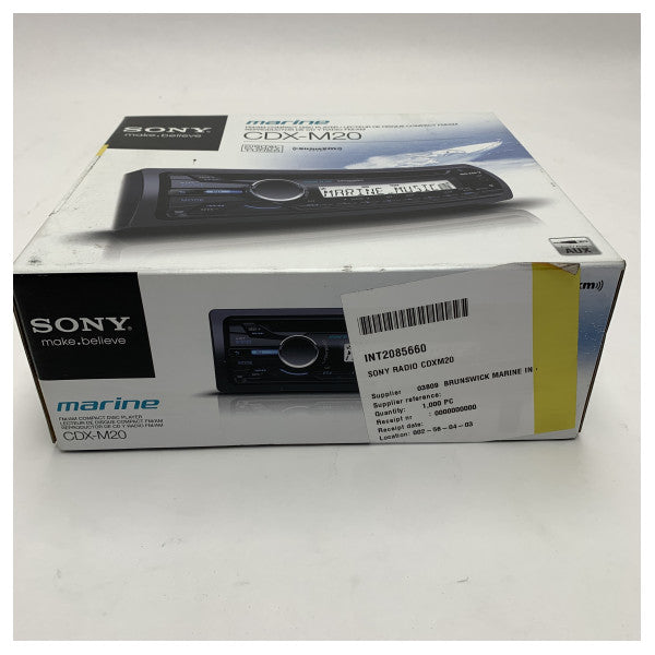 Receptor marino Sony CDX-M20 FM/AM con reproductor de CD y SiriusXM & AUX para barcos 