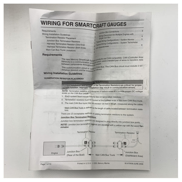 Μεταχειρισμένο Mercury 1904623 SmartCraft Marine Gauge Cable Set - Ανθεκτική, αδιάβροχη καλωδίωση για σκάφη