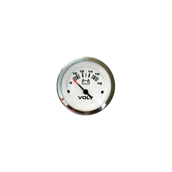 VDO 8 till 18V spänningsindikator gauge vit - 59656F 