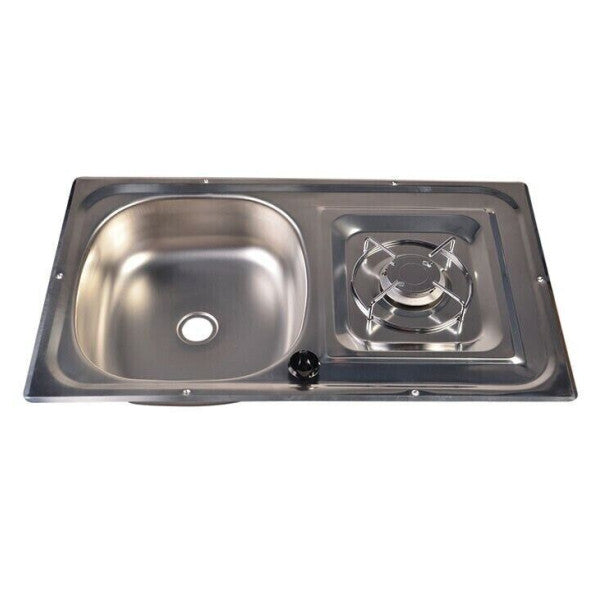 Unità combinata da cucina marittima in acciaio inossidabile con lavello e bruciatore a gas singolo per barche - COMB1F6035CG 