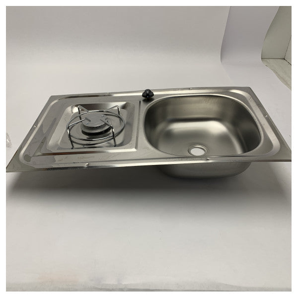 Unità combinata da cucina marittima in acciaio inossidabile con lavello e bruciatore a gas singolo per barche - COMB1F6035CG 