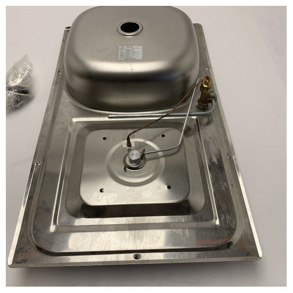 Unità combinata da cucina marittima in acciaio inossidabile con lavello e bruciatore a gas singolo per barche - COMB1F6035CG 