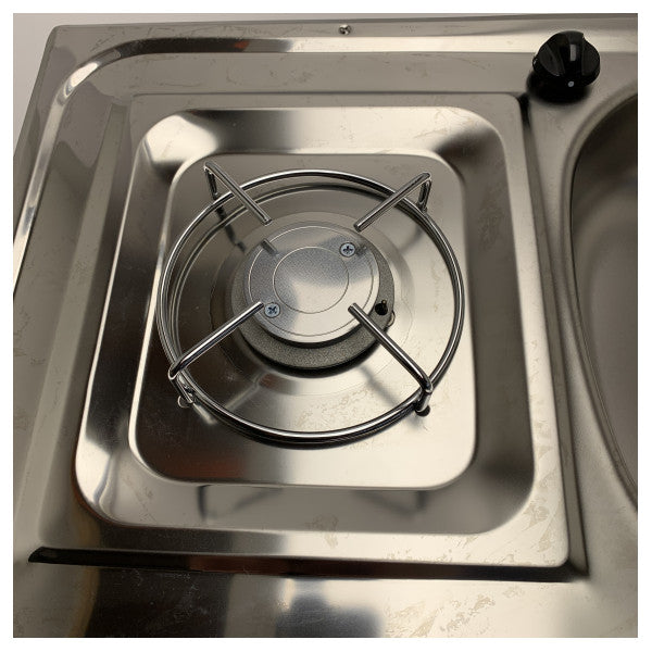 Unità combinata da cucina marittima in acciaio inossidabile con lavello e bruciatore a gas singolo per barche - COMB1F6035CG 
