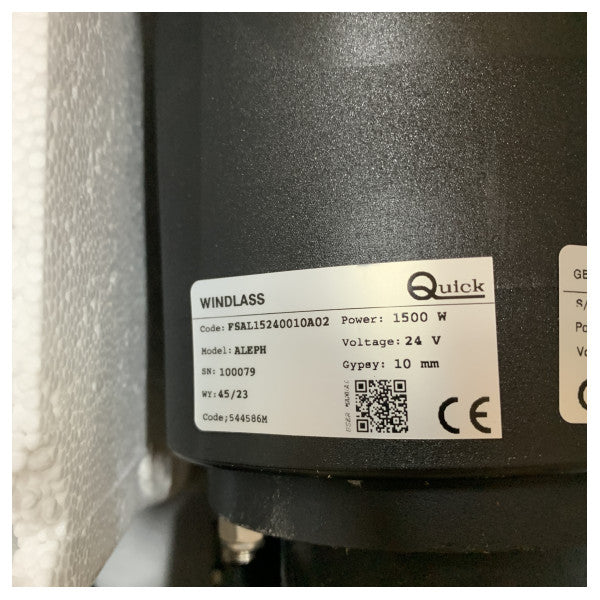 Quick Aleph Vertical Marine Windlass 1500W 24V - Kit barbotin 10 mm 