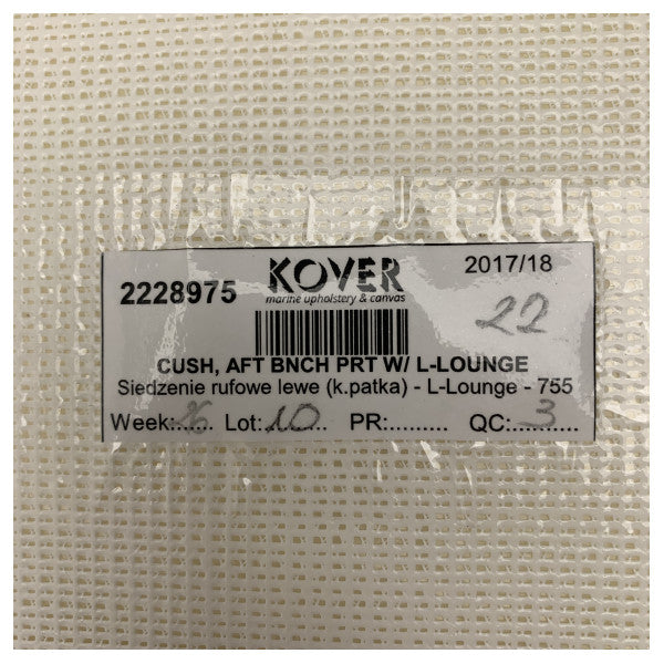 Quicksilver Activ 755 Aft Bench Port Side L-Lounge Cushion - 2228975