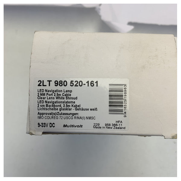 Hella Marine NaviLED Luz de Navegação de Bombordo Lente Vermelha Cabo de 2,5 m - 2LT 980 52 