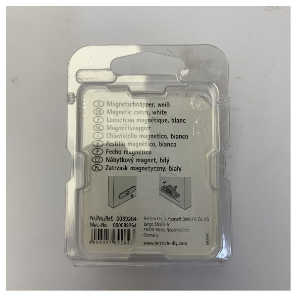 Hettich Magnetic Catch 108/3.5 White 3-4kg Holding Strength