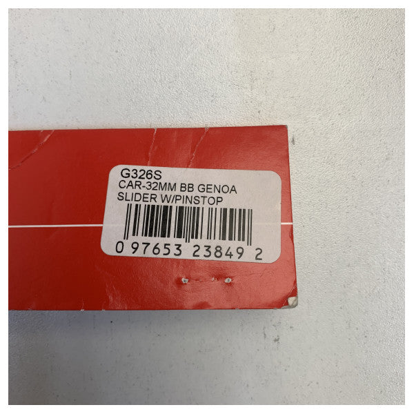 Harken G326S Big Boat 32 mm traveler-vogn med pin stop-glider 