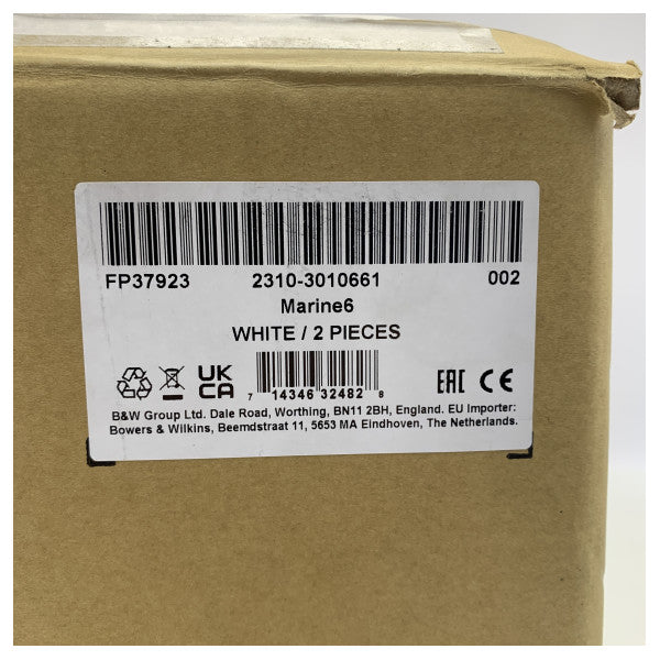 Bowers og Wilkins Marine 6 6 tommers IP66 vanntette utendørs høyttalere