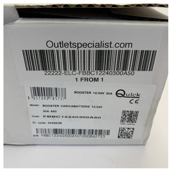Quick Dolphin Power Booster 12/24V 30A DC-DC oplader - BC122430 