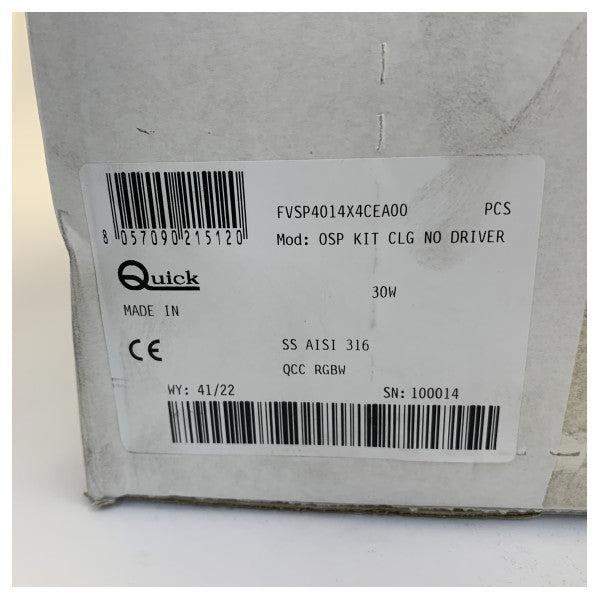 Quick Challenger 30W LED undervandslys RGWB rustfrit stål - QCC CLG30 