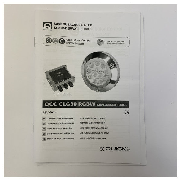 Quick Challenger 30W LED undervandslys RGWB rustfrit stål - QCC CLG30 