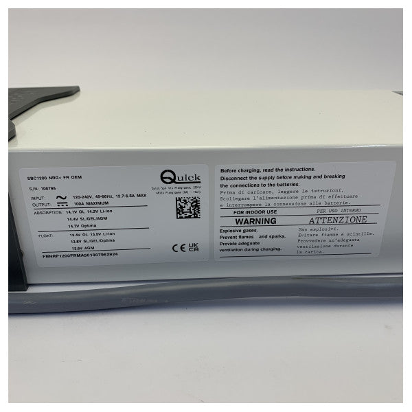 شاحن البطارية Quick SBC 1200 NRG+ بجهد 12 فولت 100 أمبير Li-Ion- AGM - Lead 