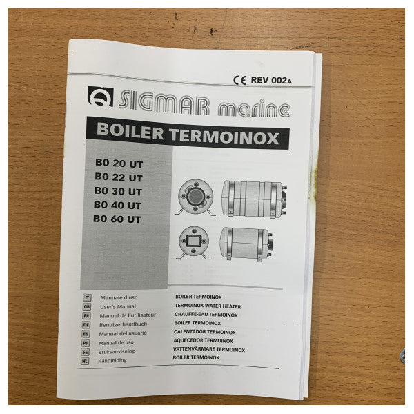 Quick B022UT marine vandvarmer - 22L kedel 110V - Nautic Boiler B3 