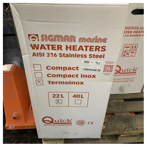 Quick B022UT marine vandvarmer - 22L kedel 110V - Nautic Boiler B3 
