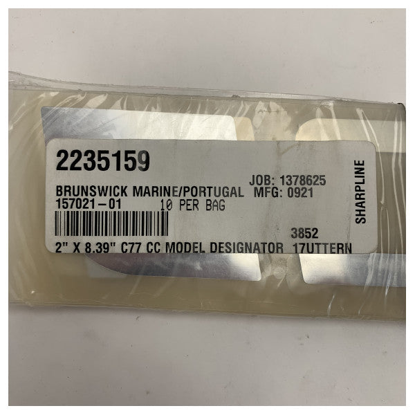 Oryginalna grafika logo Uttern C77 na bocznym mocowaniu srebrna 8.39 x 2 cale - 157021-01 