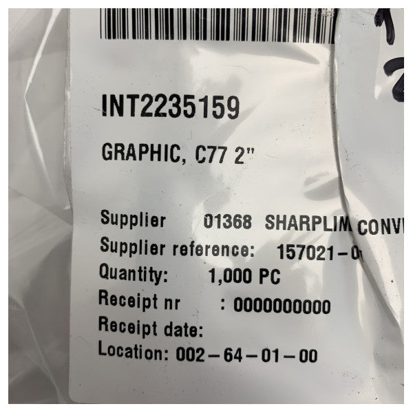 Oryginalna grafika logo Uttern C77 na bocznym mocowaniu srebrna 8.39 x 2 cale - 157021-01 