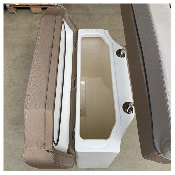 Behagelig og holdbar Quicksilver 805SD maritim lænepost med opbevaring og fodstøtte i rustfrit stål 