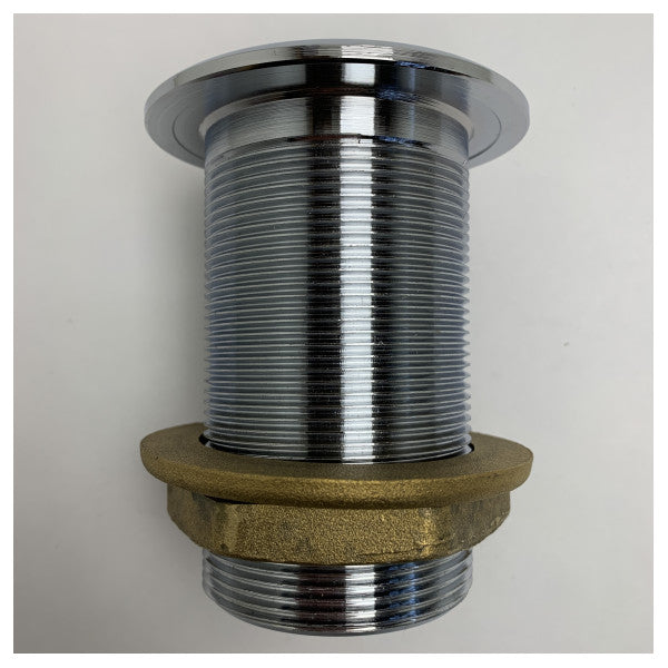 2 Inch Chrome Plated Brass Marine Drain Fitting - Durable Corrosion Resistant Sea Water Drain