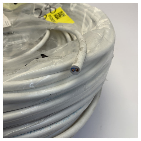 H05VV-F 2G 2.5mm2 Flexible PVC Electrical Power Cable - White 2x2.5mm2 1m