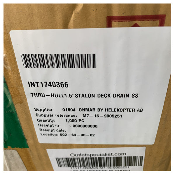 Trend Marine Stalon Side Stainless Steel Deck Drain 38 mm - M7-16-9005251