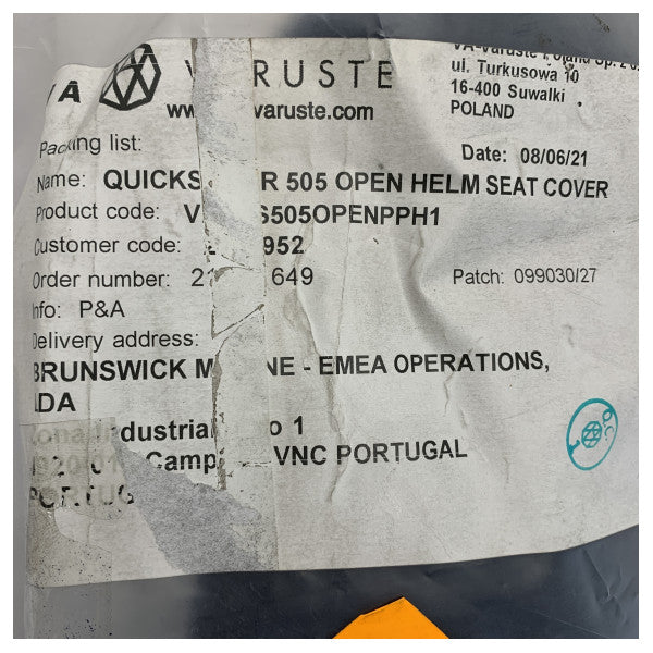 Quicksilver Waterproof Marine Helm Seat Cover for Quicksilver 505 open - VK_QS505OPENP 