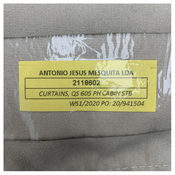 Quicksilver Activ 605 Pilothouse Starboard Side Cabin Curtain Beige - 2118602