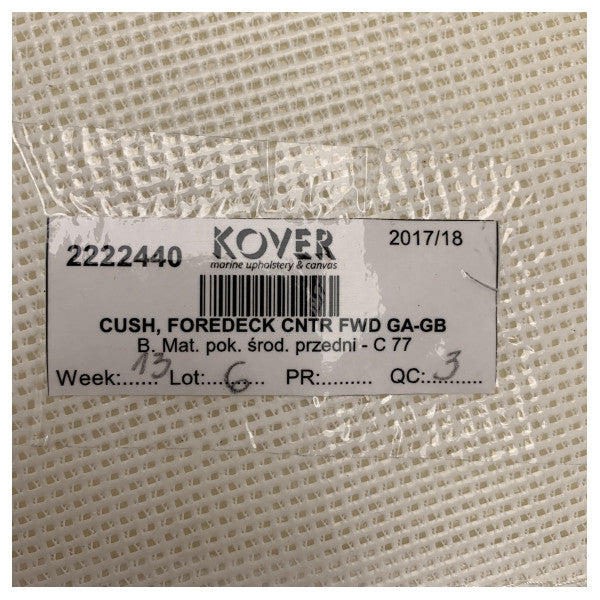 Uttern C77 Forward Deck Central Cushion Anthracite - 2222440E 