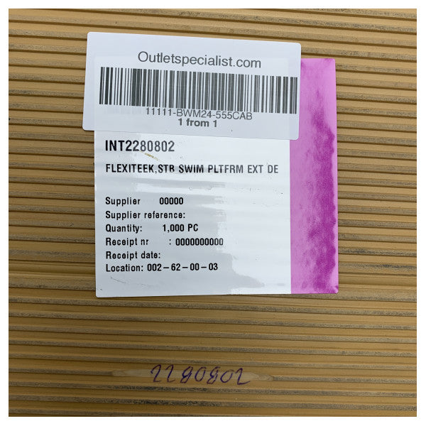 Quicksilver 555 Cabin incrustación de teca para la plataforma de baño del lado de estribor - 555CAB 