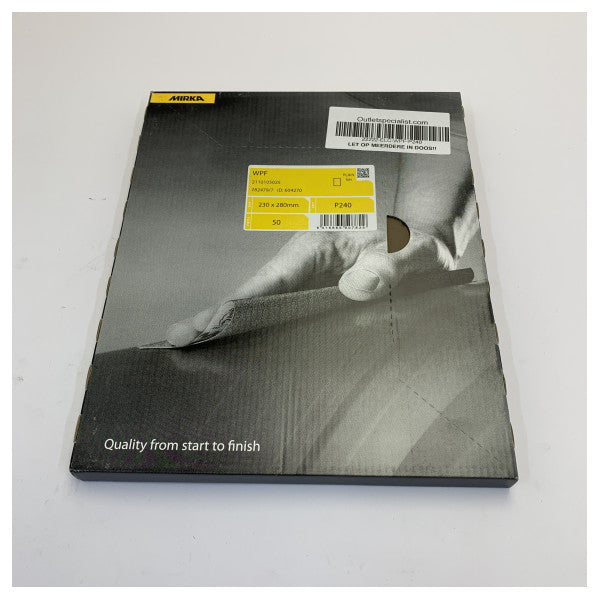 Mirka WPF Waterproof Sanding Paper P240 230x280mm - 50pcs