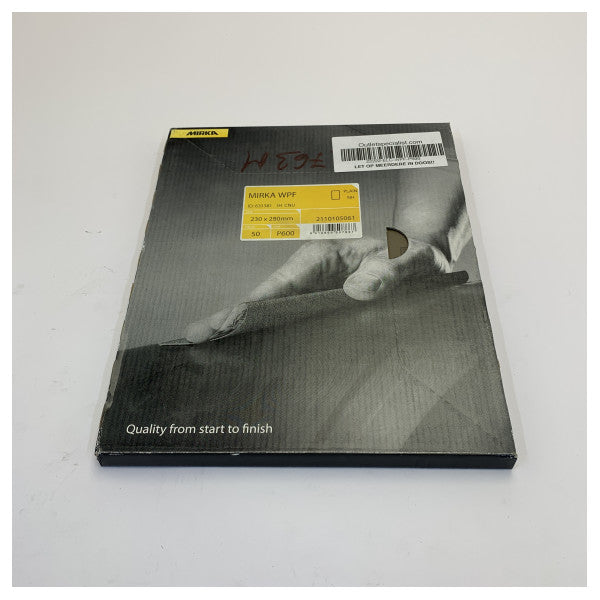 Mirka WPF vattenfast sandpapper P600 kornstorlek - 230x280mm slipark 