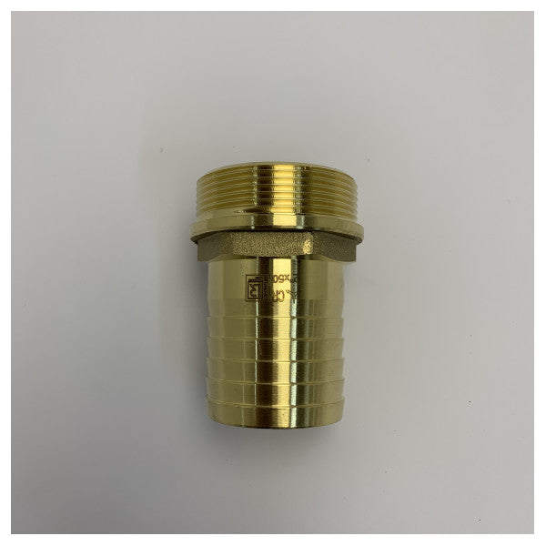 Racor de espiga para manguera Maestrini DZR de latón, rosca de 2 pulgadas x espiga de 50 mm - 7156I 