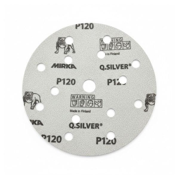 Mirka Silver P120 Sanding Disc - Multi-Hole Dust Extraction Abrasive - 100pcs