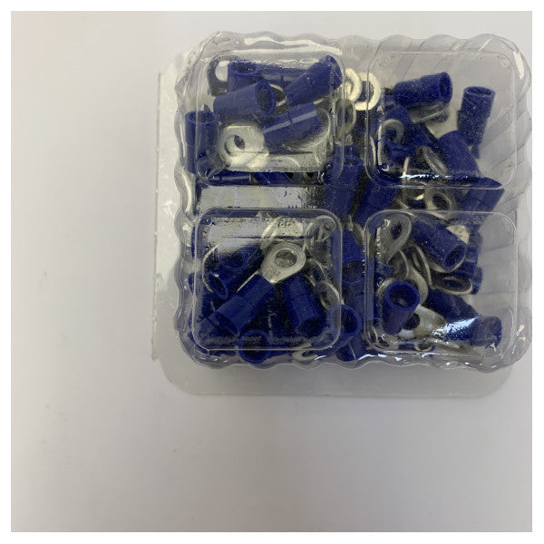 Blue Insulated Ring Terminals 1.5 to 2.5 mm² Conductors Ring Cable Lug 100pcs