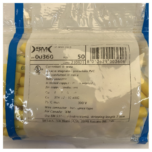 Insulated Electrical Connector 6/15 Yellow - Wire Crimp Terminal 50pcs 
