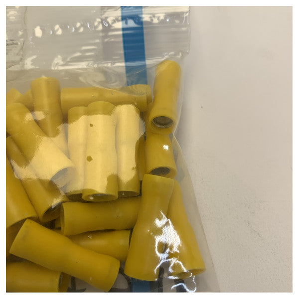 Terminais fêmea de ligação rápida isolados amarelos 4-6mm 50 unidades 