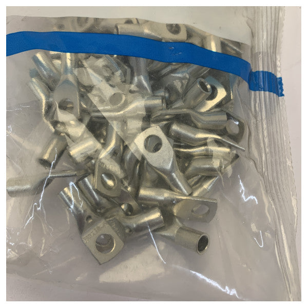 Terminal de Cabo Tubular 10mm2 M6 - Conector Elétrico de Qualidade Marinha - 100 unid. 