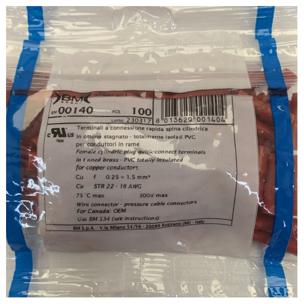 Conector eléctrico hembra cilíndrico 1,5 mm rojo 1,5/4 RD 100 piezas 