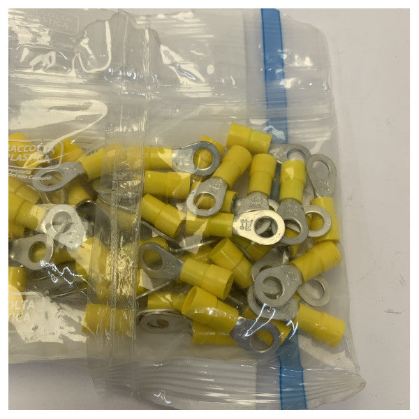 Isolert ringkabelsko M6 gul 46 mm² 50 stk 