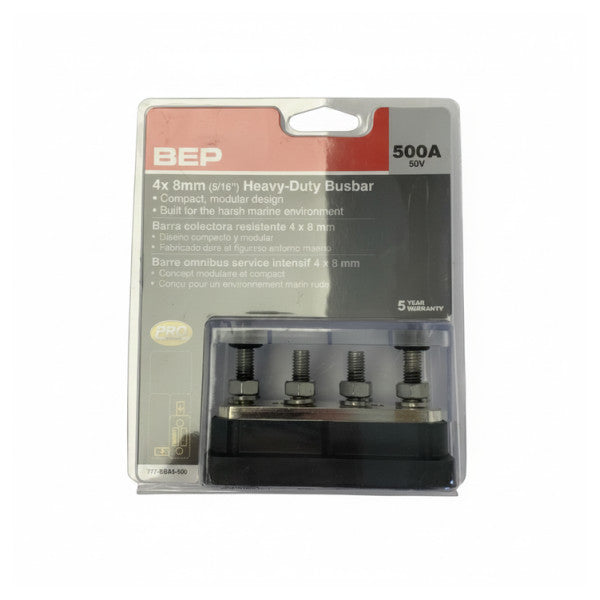 Uflex Heavy Duty Marine Busbar 500A 4xM8 Studs - 777-BB4S-500