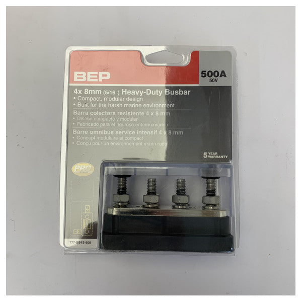 Uflex Heavy Duty Marine Busbar 500A 4xM8 Studs - 777-BB4S-500