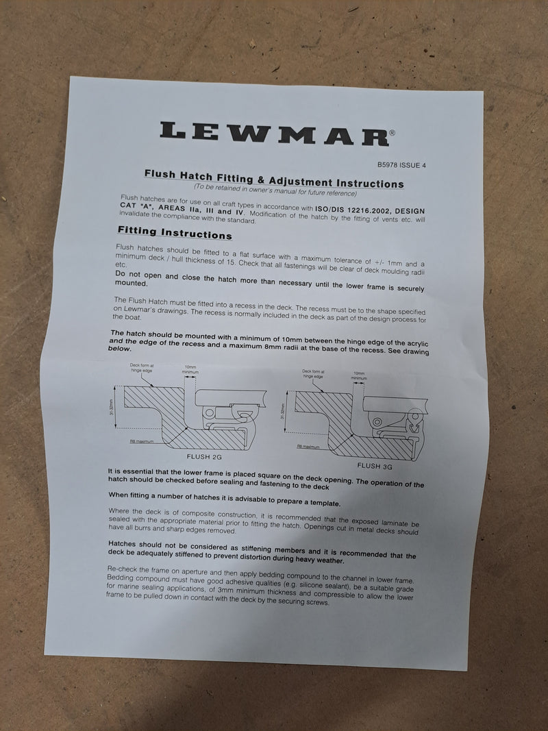 Lewmar Aluminium-Luke mit doppelter Öffnung weiß - 30290600