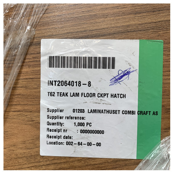 Uttern T62 Laminated Teak floor for Central Cockpit Hatch Cover - 2064018-8