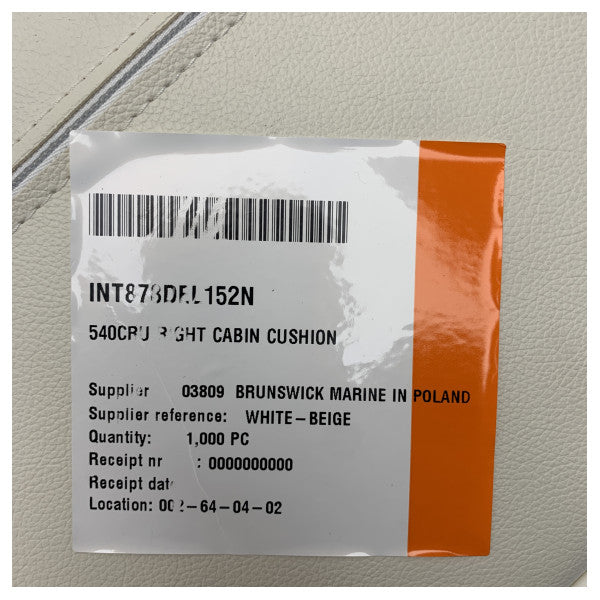 Quicksilver 540 Cruiser Sağ Kabin Yastığı Beyaz - Bej - 878DEL152N 